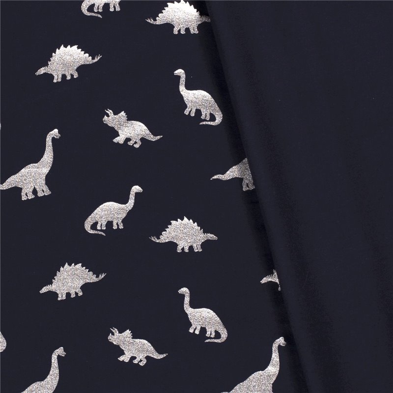 JERSEY BAWEŁNIANY FOLIA DINO NAVY