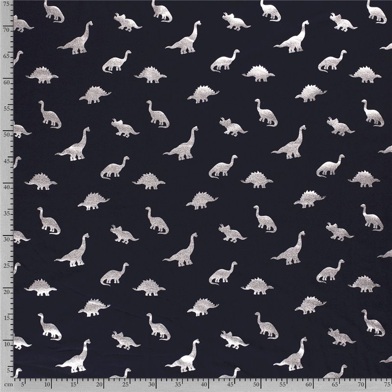 JERSEY BAWEŁNIANY FOLIA DINO NAVY