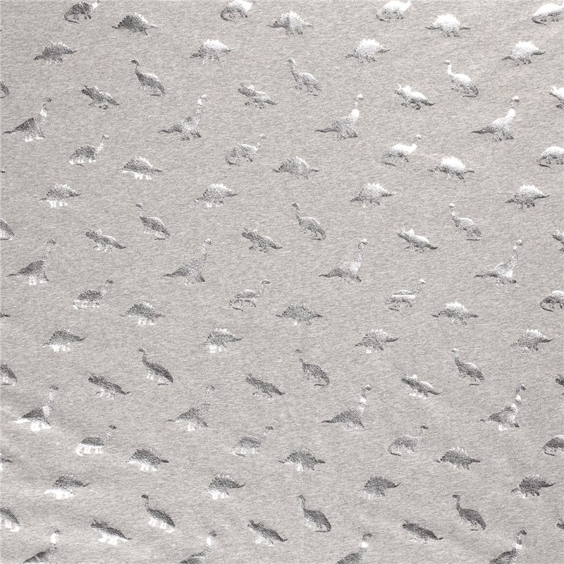 JERSEY BAWEŁNIANY FOLIA DINO LIGHT GREY