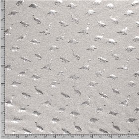 JERSEY BAWEŁNIANY FOLIA DINO LIGHT GREY