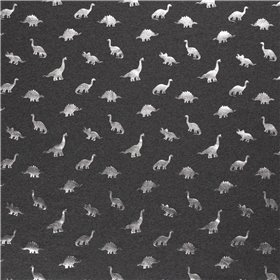 JERSEY BAWEŁNIANY FOLIA DINO DARK GREY