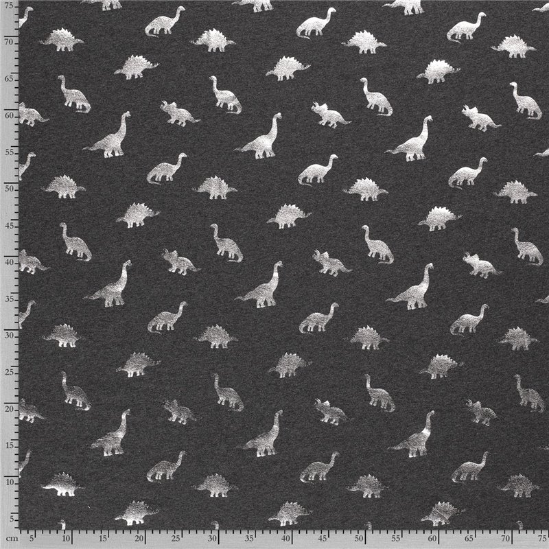 JERSEY BAWEŁNIANY FOLIA DINO DARK GREY