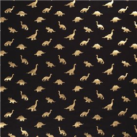 JERSEY BAWEŁNIANY FOLIA DINO BLACK