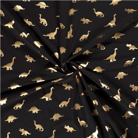 JERSEY BAWEŁNIANY FOLIA DINO BLACK