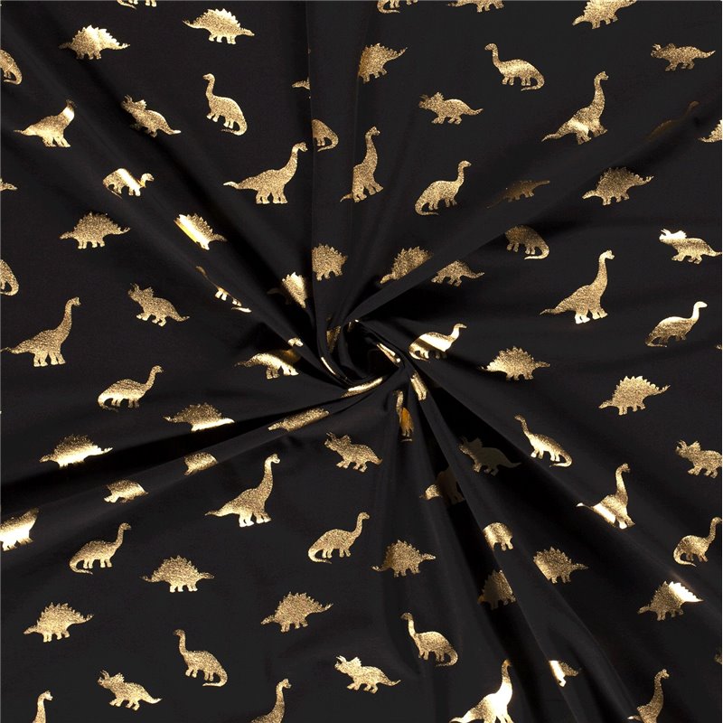 JERSEY BAWEŁNIANY FOLIA DINO BLACK