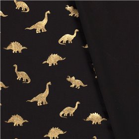 JERSEY BAWEŁNIANY FOLIA DINO BLACK