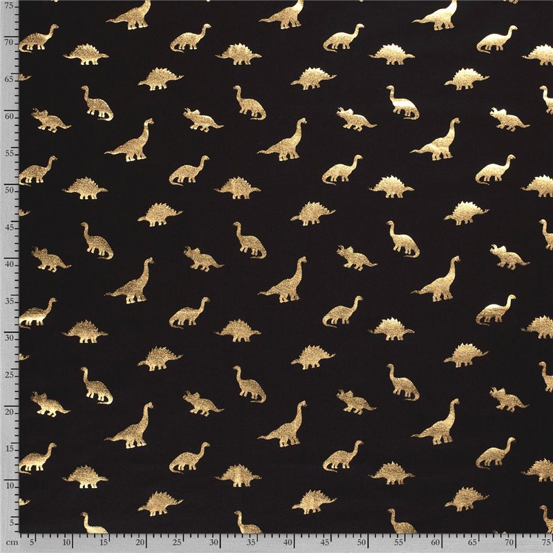 JERSEY BAWEŁNIANY FOLIA DINO BLACK