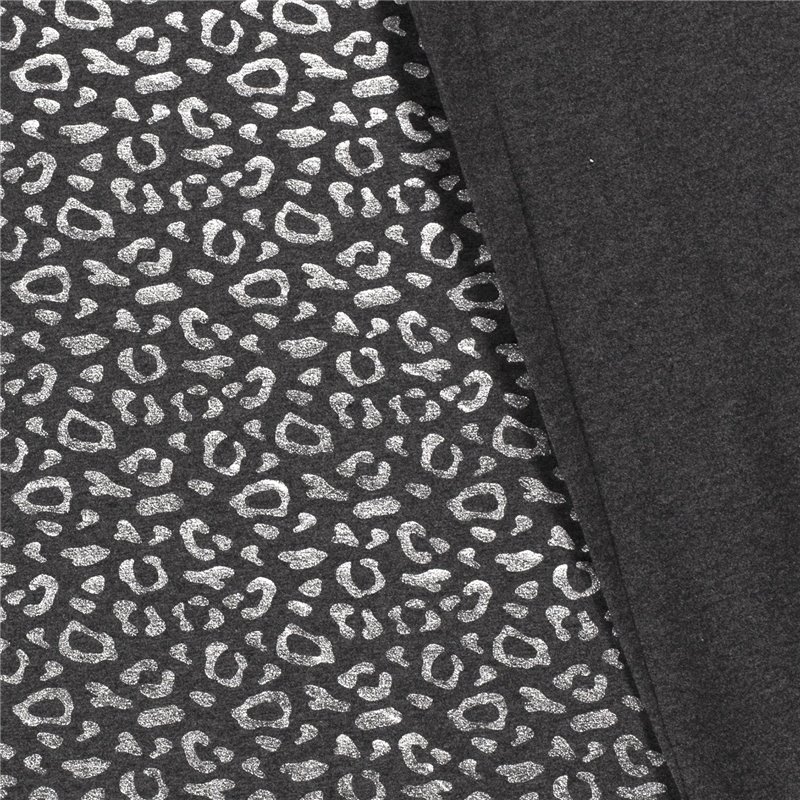 JERSEY BAWEŁNIANY FOLIA GEPARD DARK GREY
