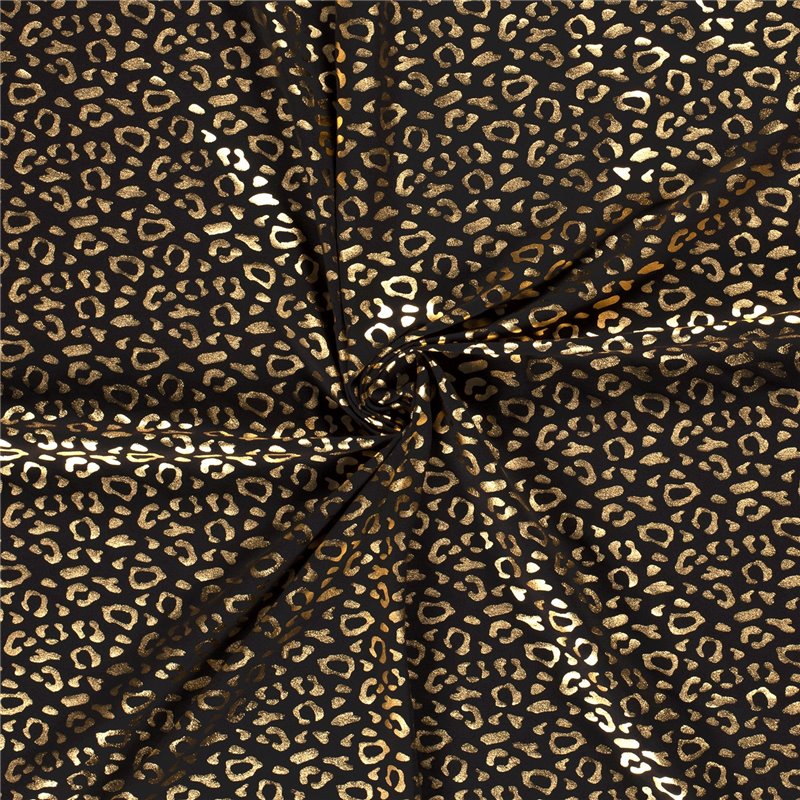 JERSEY BAWEŁNIANY FOLIA GEPARD BLACK