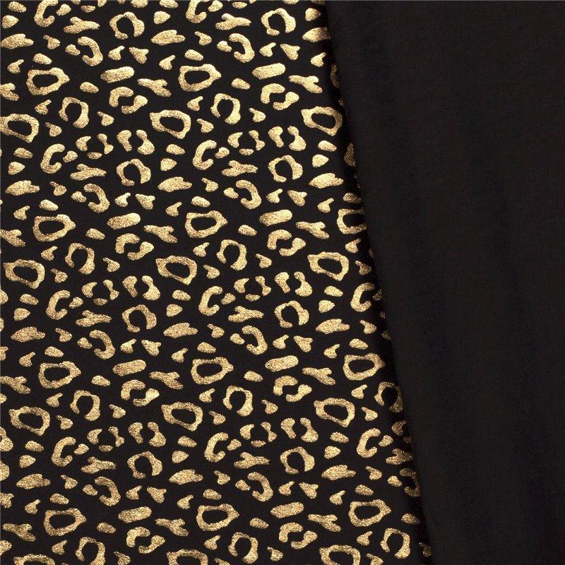 JERSEY BAWEŁNIANY FOLIA GEPARD BLACK