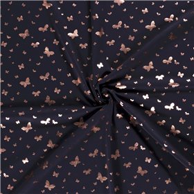 JERSEY BAWEŁNIANY FOLIA MOTYL  NAVY