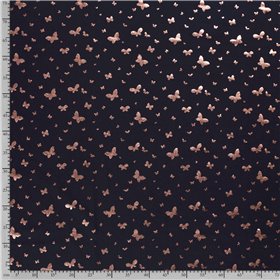 JERSEY BAWEŁNIANY FOLIA MOTYL  NAVY