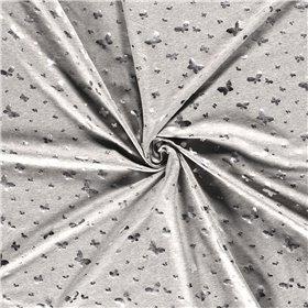 JERSEY BAWEŁNIANY FOLIA MOTYL  LIGHT GREY