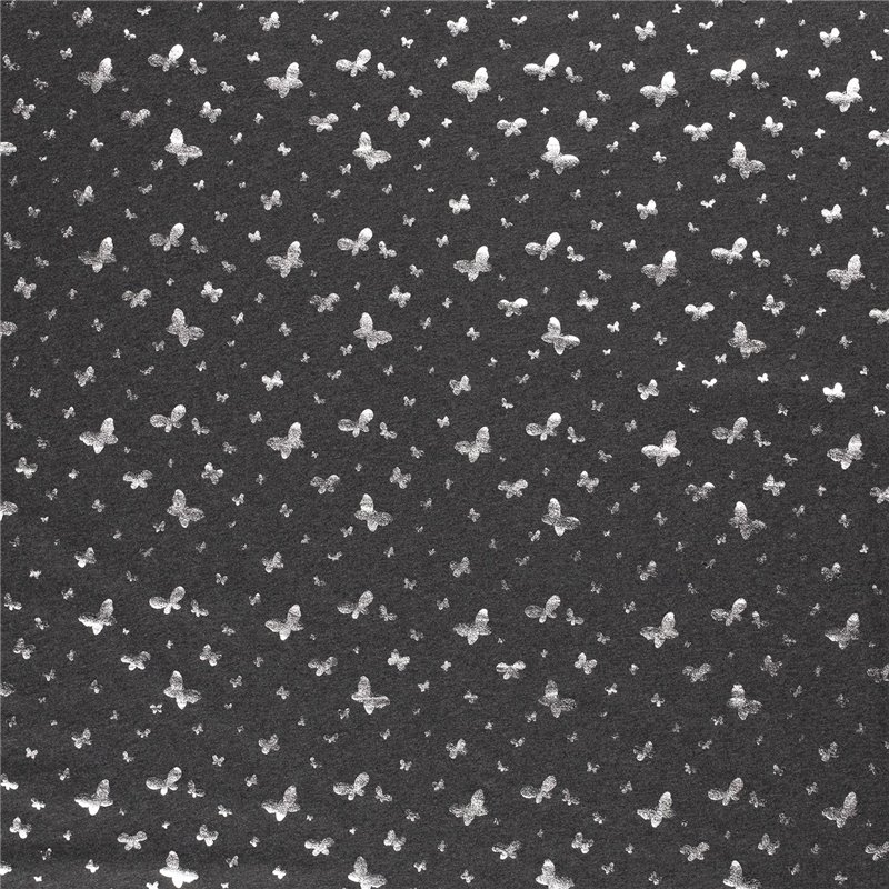 JERSEY BAWEŁNIANY FOLIA MOTYL  DARK GREY
