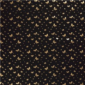 JERSEY BAWEŁNIANY FOLIA MOTYL  BLACK