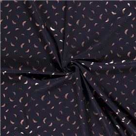 JERSEY BAWEŁNIANY FOLIA PIÓRA NAVY