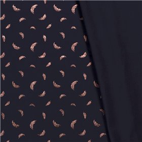 JERSEY BAWEŁNIANY FOLIA PIÓRA NAVY