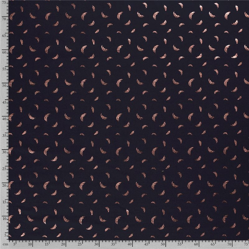 JERSEY BAWEŁNIANY FOLIA PIÓRA NAVY