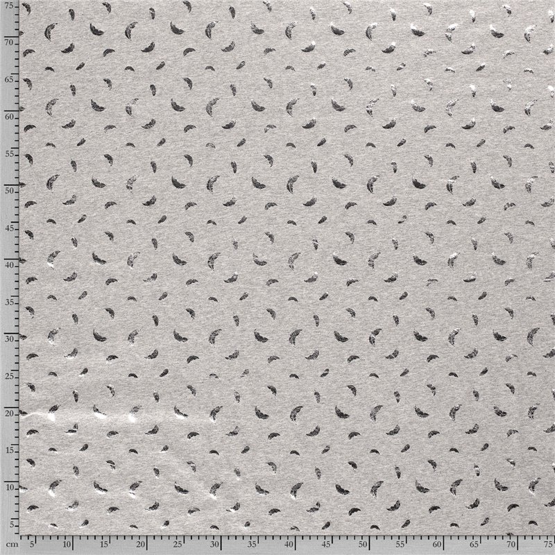 JERSEY BAWEŁNIANY FOLIA PIÓRA LIGHT GREY