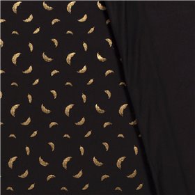 JERSEY BAWEŁNIANY FOLIA PIÓRA BLACK