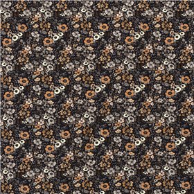 JERSEY BAWEŁNIANY CYFRA KWIATY BLACK BLACK
