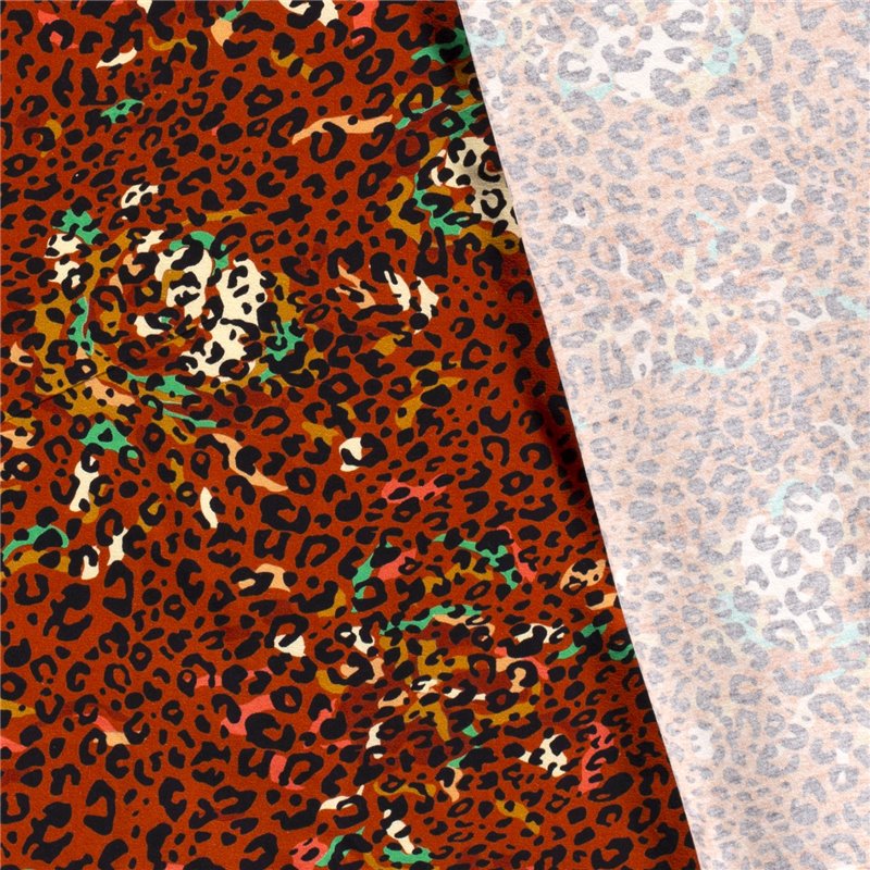 JERSEY BAWEŁNIANY CYFRA ZWIERZĘTA BROWN BROWN