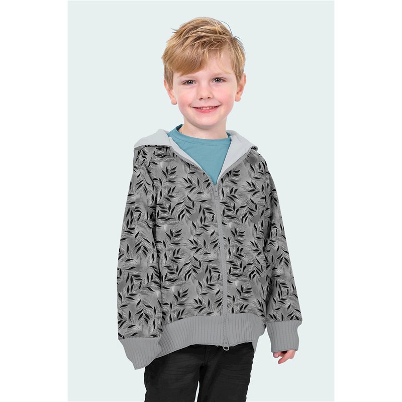 SOFTSHELL CYFROWY KWIATY MIDDLE GREY MIDDLE GREY