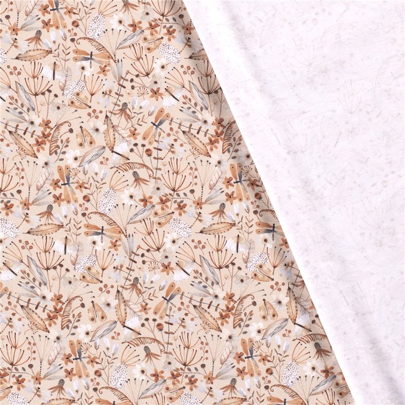 JERSEY BAWEŁNIANY CYFRA FLORA BEIGE