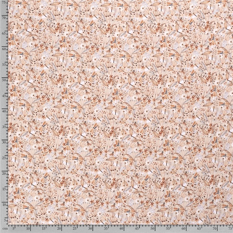 JERSEY BAWEŁNIANY CYFRA FLORA BEIGE