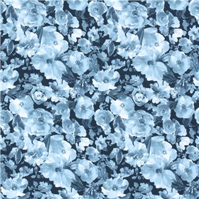 JERSEY BAWEŁNIANY CYFRA KWIATY NAVY