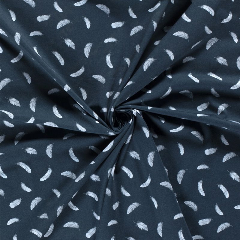JERSEY BAWEŁNIANY CYFRA PIÓRA NAVY