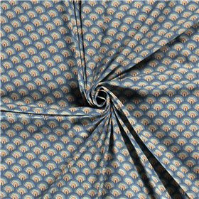 JERSEY BAWEŁNIANY CYFRA TĘCZA INDIGO