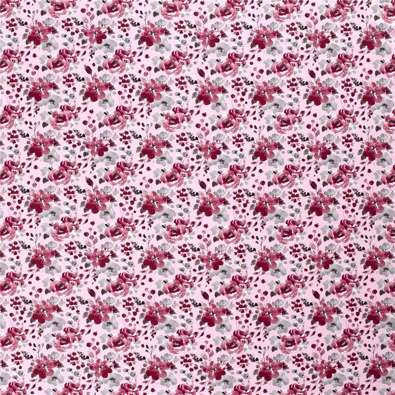 JERSEY BAWEŁNIANY CYFRA RÓŻE PINK