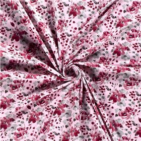 JERSEY BAWEŁNIANY CYFRA RÓŻE PINK