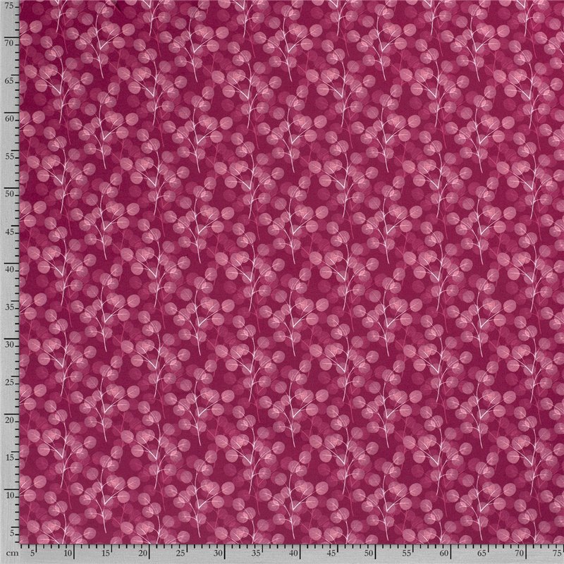 JERSEY BAWEŁNIANY CYFRA GAŁĄZKI WINE RED