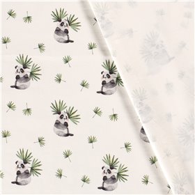 JERSEY BAWEŁNIANY CYFRA PANDA BAMBUS OFF WHITE