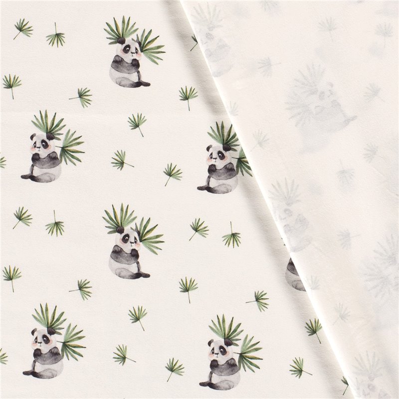 JERSEY BAWEŁNIANY CYFRA PANDA BAMBUS OFF WHITE