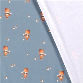 JERSEY BAWEŁNIANY CYFRA LIS INDIGO