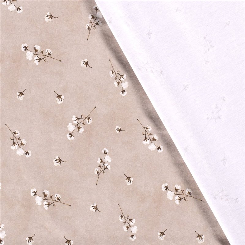 JERSEY BAWEŁNIANY CYFRA BAWEŁNA BEIGE