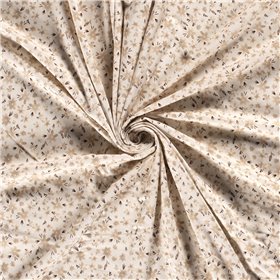 JERSEY BAWEŁNIANY CYFRA KWIATY OFF WHITE